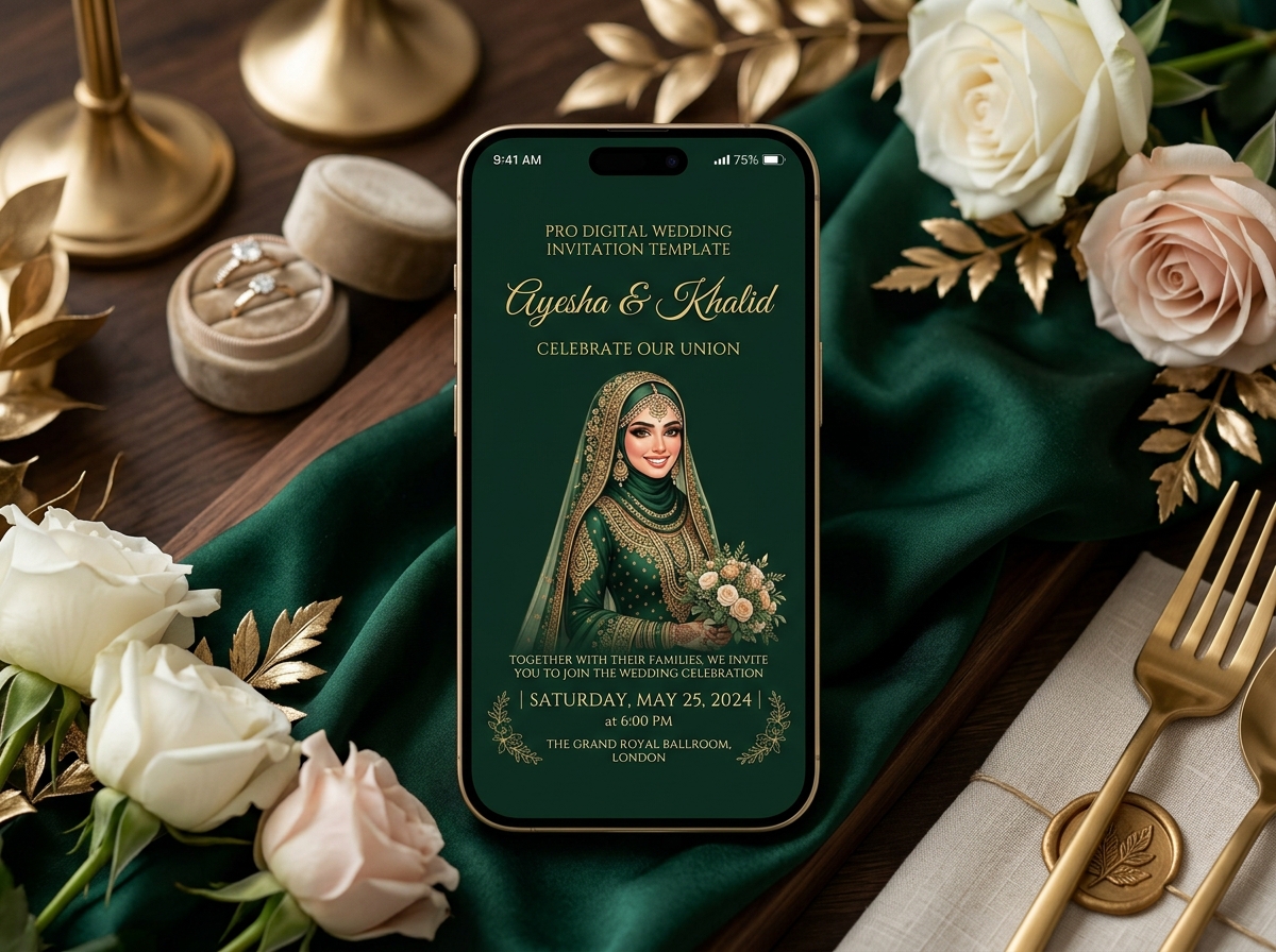 Template Undangan Pernikahan Digital Pro (Modern Hijabi & Dark Mode)